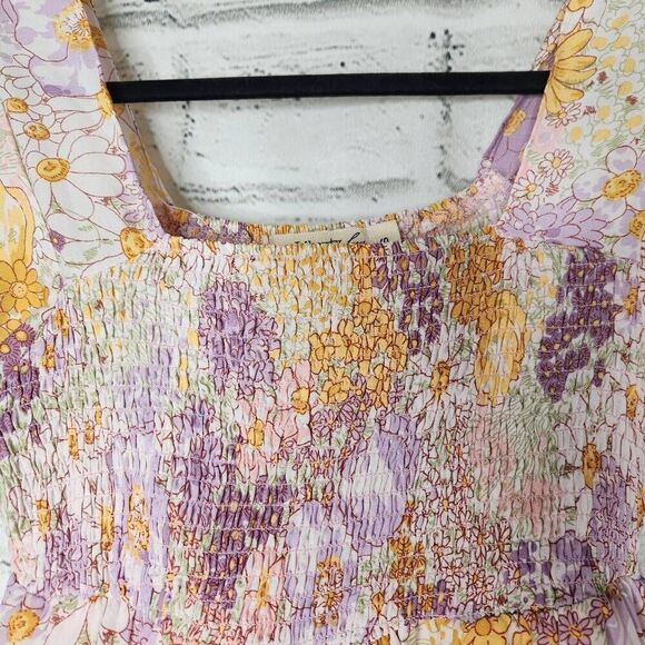 Liberty Love Maternity Womens Multicolor Floral Flutter Sleeve Mini Dress Small - Picture 5 of 16